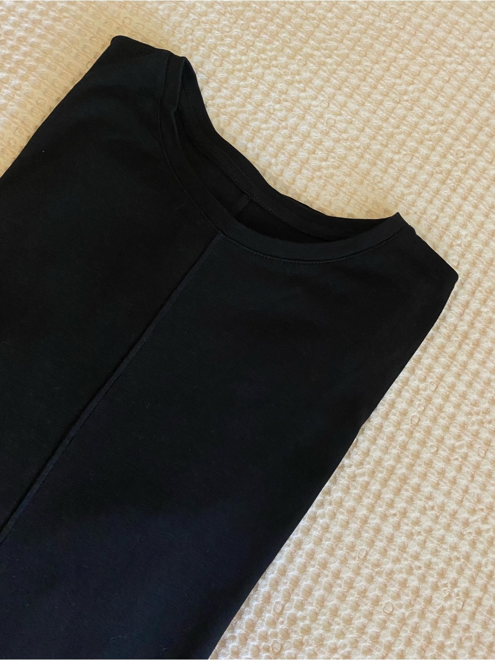 J. JILL Pima Cotton Crewneck Long Sleeve High-Low Tee in Black - L